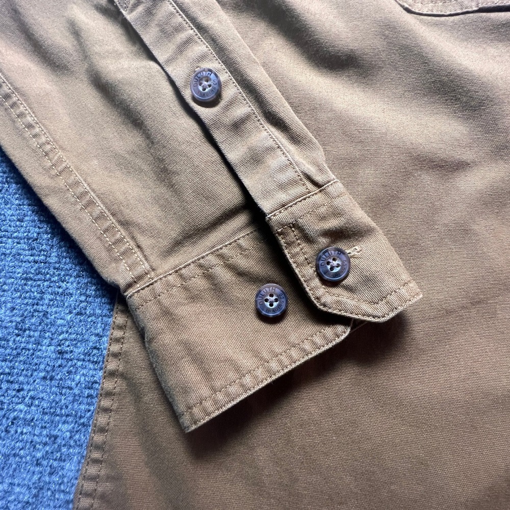 Duluth Men's DuluthFlex Fire Hose Lightweight WorkShirt Brown Tan Workwear Large - Picture 3 of 14
